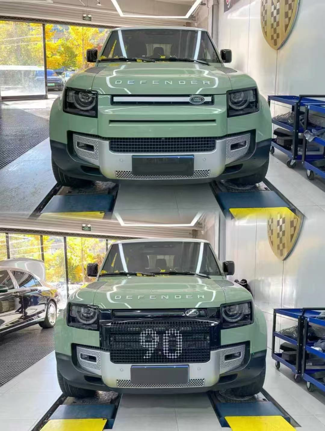 Land Rover Defender front bumper honeycomb grille